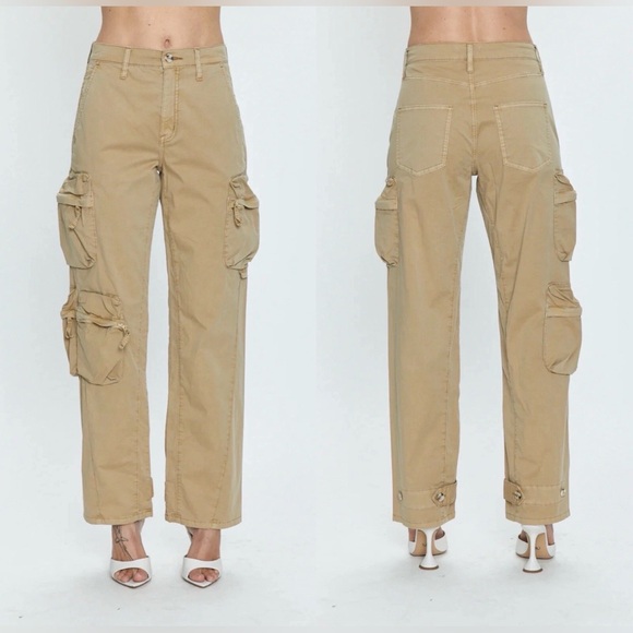 Bobbie  Straight Cargo Pants in Coconut S - Picture 2 of 2